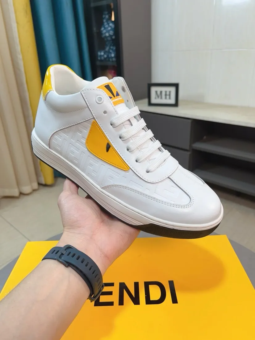 Ex-factory price 420🌹🌹【fendi Fendi】: 🔝High-end brand of men's shoes: high-top series: official website 1:1 latest masterpiece: the upper is made of brand fabric with imported cowhide technology, ➕🐑made in sheepskin👍, making walking more convenient and comfortable, a stunning work, compared with the official quality, the beautiful 1:1 replica [color]! Create a fashionable personality to set off your uniqueness! A must-have for trendy men! 🔥Size: 38-44.